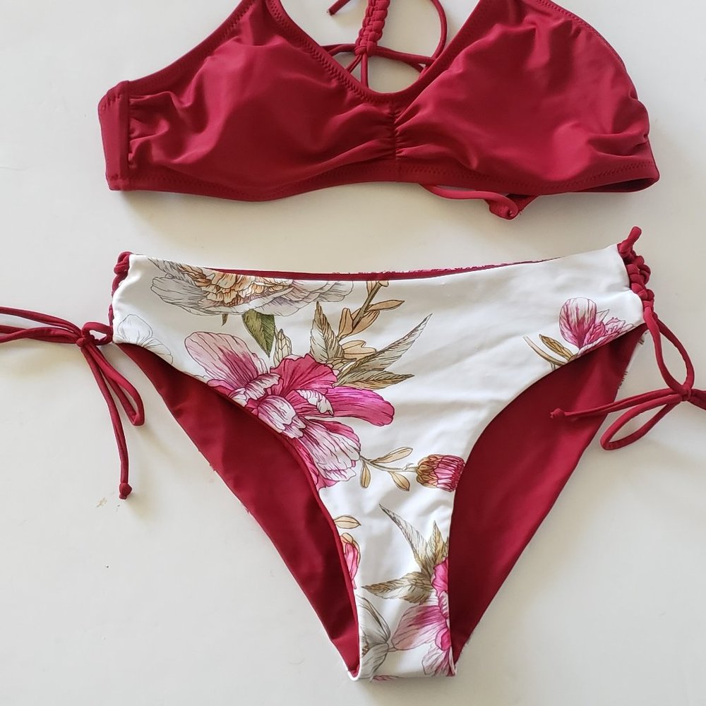Womens Bikini swimwear bathing suit 2 Piece Size Medium Padded removeable